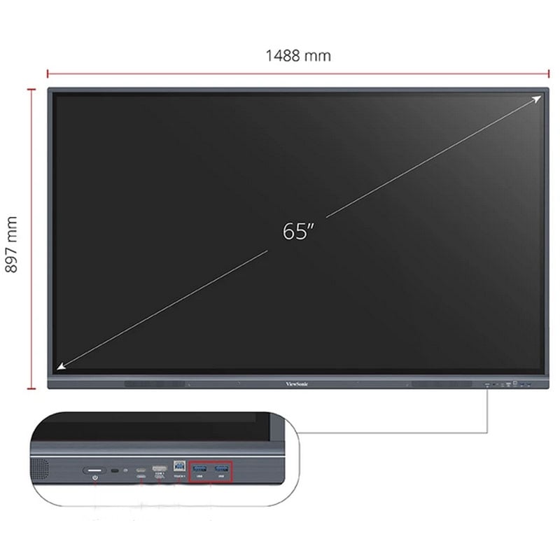 Интерактивная панель ViewSonic IFP6533-G дисплей 65" Android 13/8 128Gb 40W (tf64) - фото 7