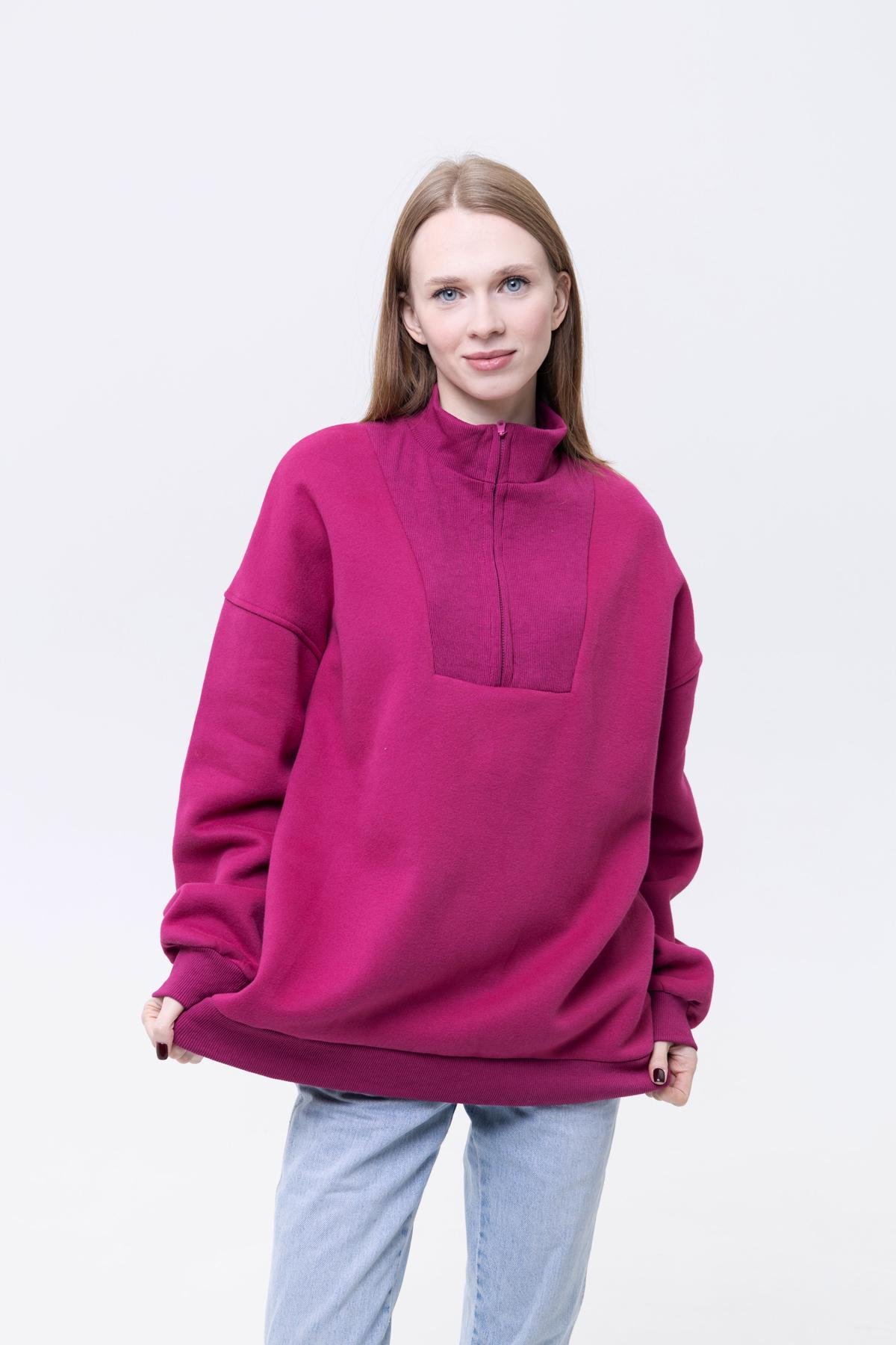 Свитшот женский ЦБ-00224069 р. 48 Фуксия (SKT000918900) - фото 2 Свитшот женский ЦБ-00224069 р. 48 Фуксия (SKT000918900) - фото 2