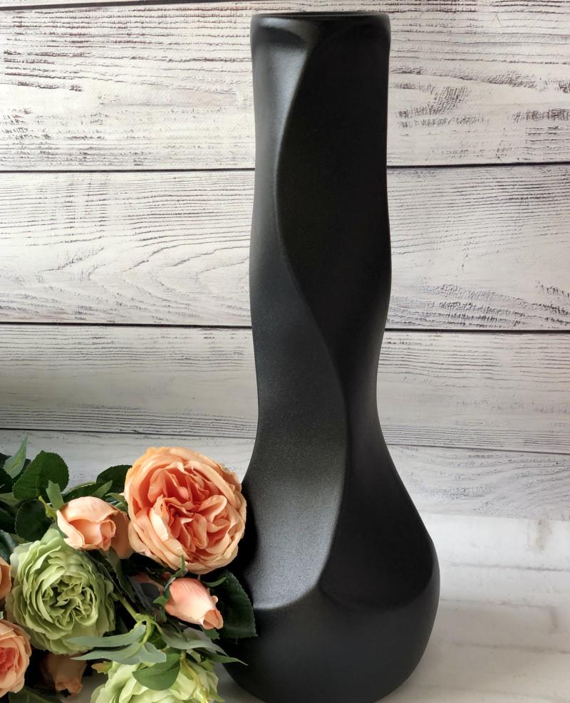 Ваза керамическая BonaDi Самбука муар 41 см Black