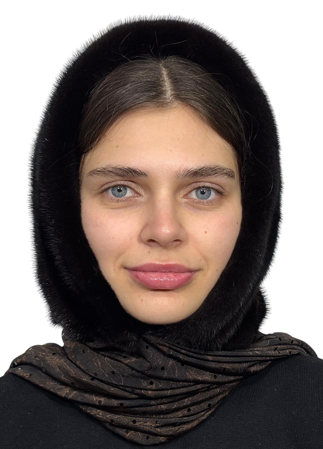 Женский платок из меха норки Меховой стиль Ракушка Темно коричневий One size (002/A/1)