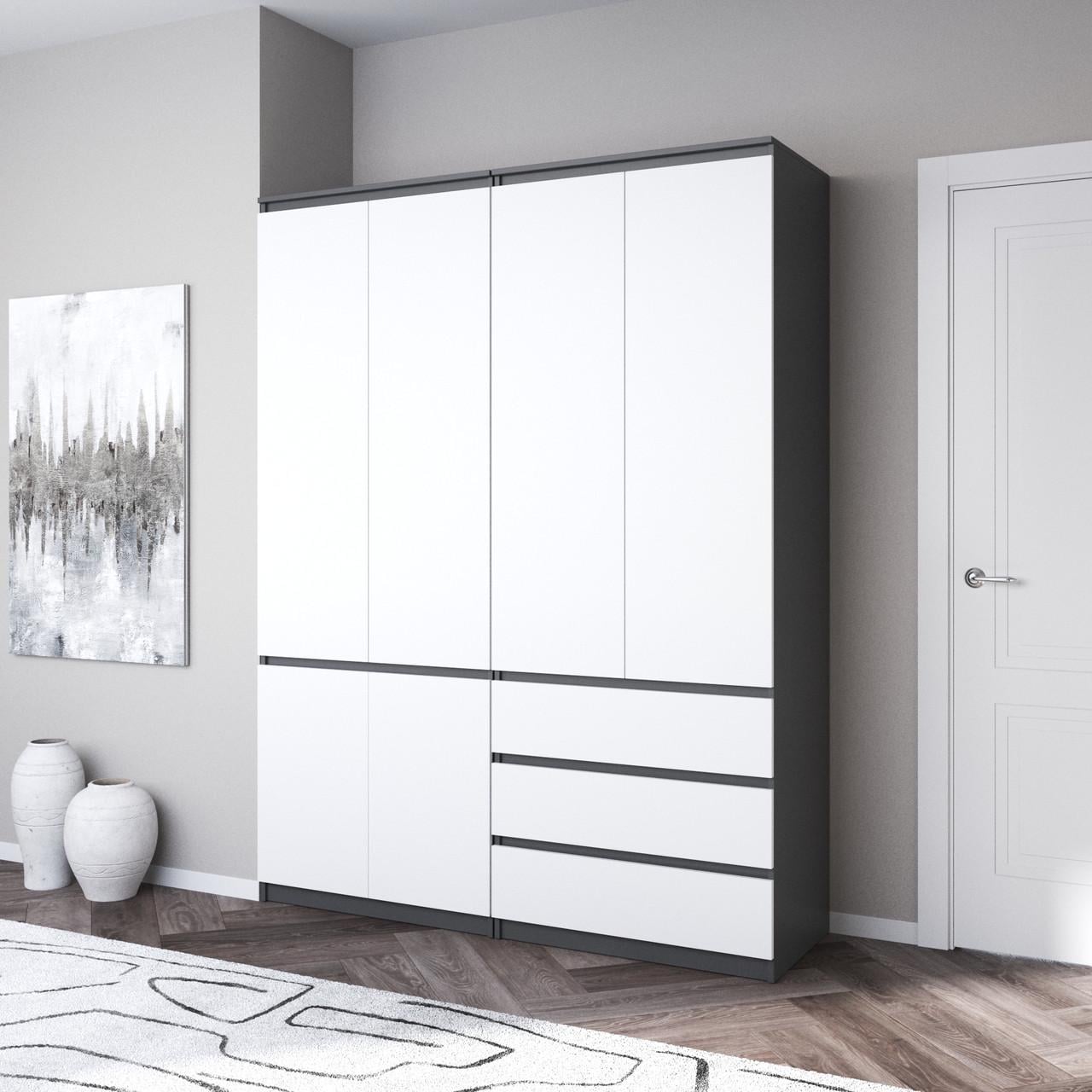 Мебельный комплект для одежды Вайс R10/R16 1604х500х2110 мм Антрацит-Белый фасад (30863732) Мебельный комплект для одежды Вайс R10/R16 1604х500х2110 мм Антрацит-Белый фасад (30863732)