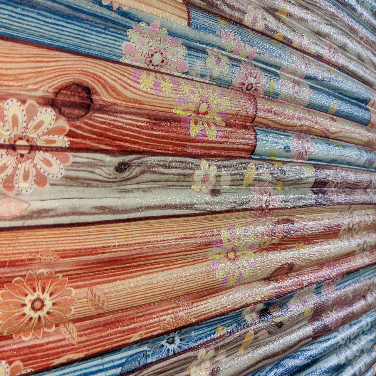 3D-панель самоклеющаяся Sticker Wall Бамбук цветы 700х700х8 мм Голубой (Панель-76)