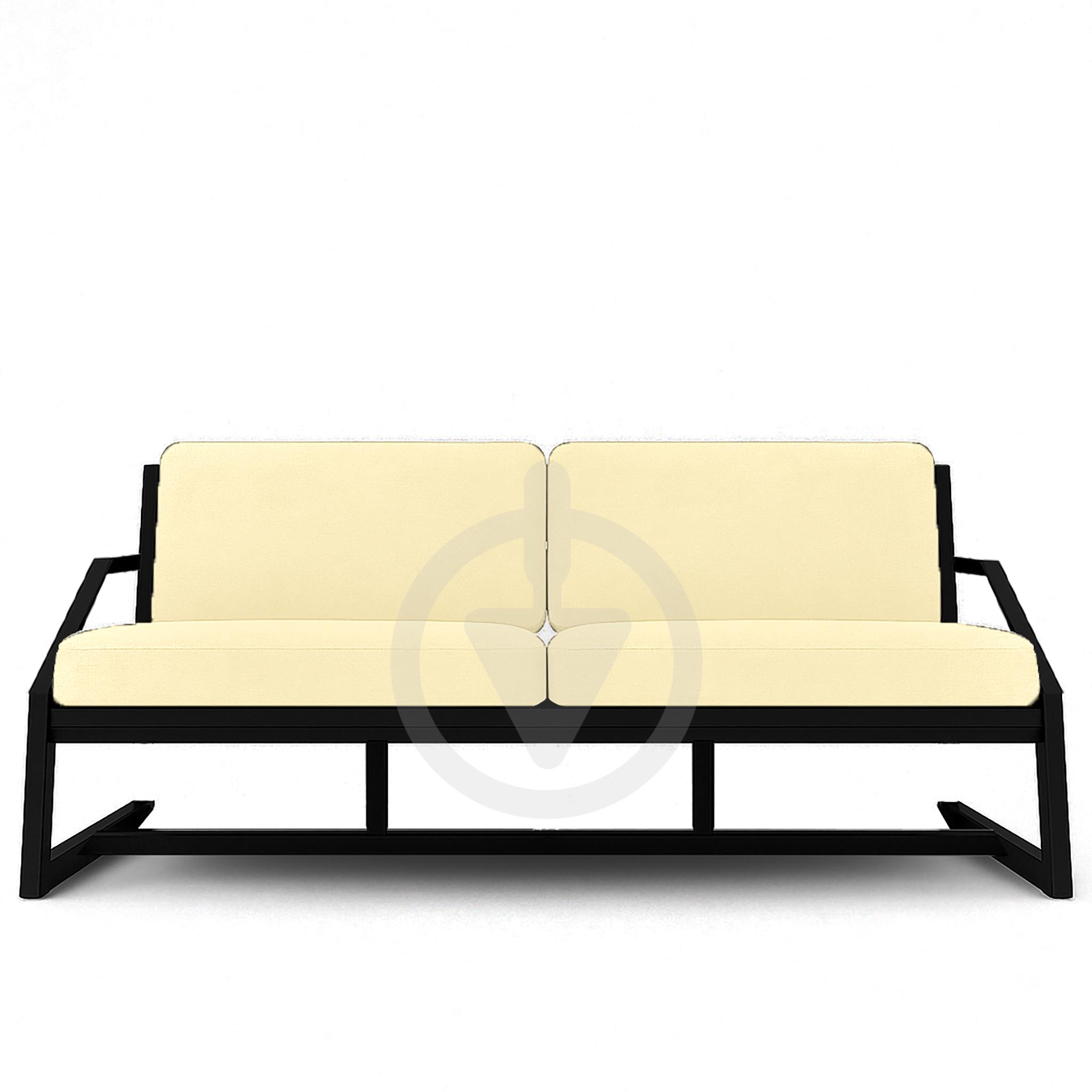 Диван металевий AVVS Атлас з підлокотниками лофт оксфорд 156 см Бежевий - фото 2