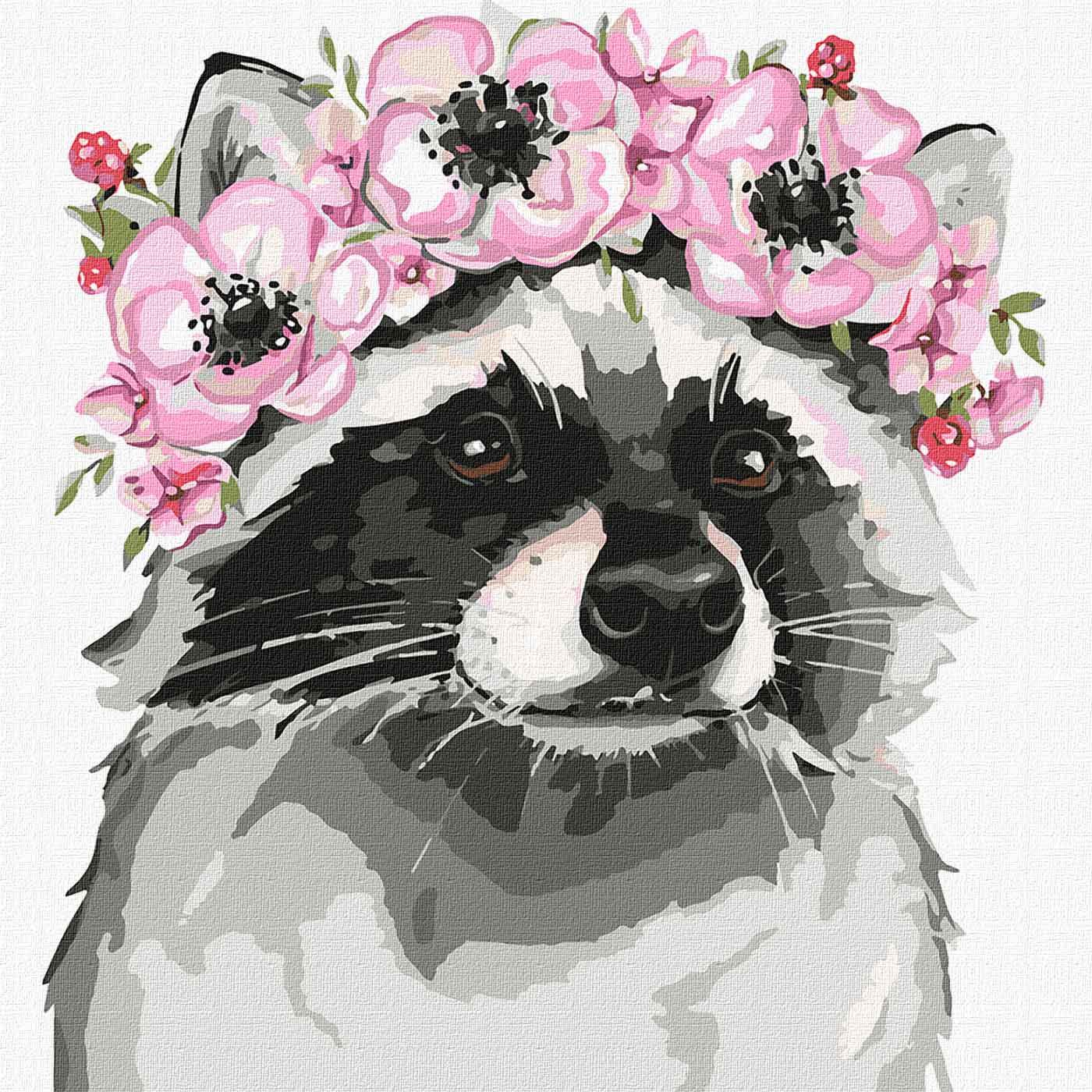 Картина по номерам Идейка Olya Vedutova Волшебный енот КНО4256 холст на подрамнике 30x30 см (1509776460)