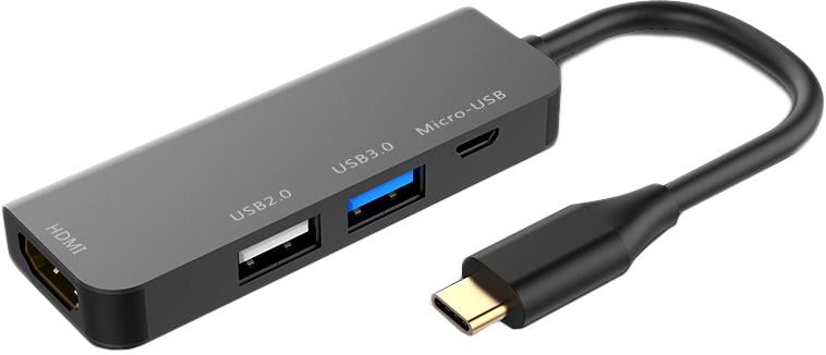 Хаб USB XoKo AC 400 Type C to HDMI/USB 3,0/USB 2,0/Micro USB (XK AC 400)