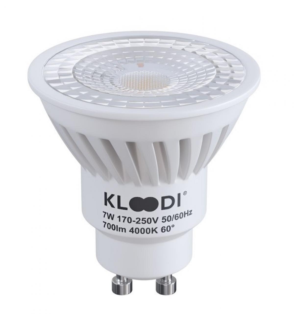 Лампа LED Kloodi KDGU10-7WSMD 4K 60D GU10 7W 4000К 700Lm (13532553)