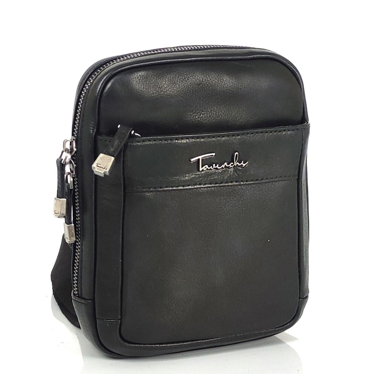Чоловіча сумка через плече Royal Bag TV-S-SM8-S001A з натуральної шкіри Чорний (5282)