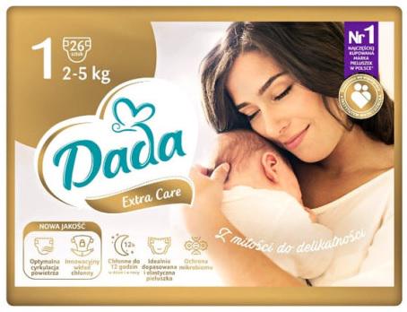 Детские подгузники Dada Extra Care 1 вес 2-5 кг 26 шт. (1938480158)