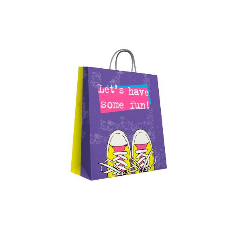 Пакет подарунковий ППМ свято 5 шт. 150х210х80 мм Фіолетово-жовтий