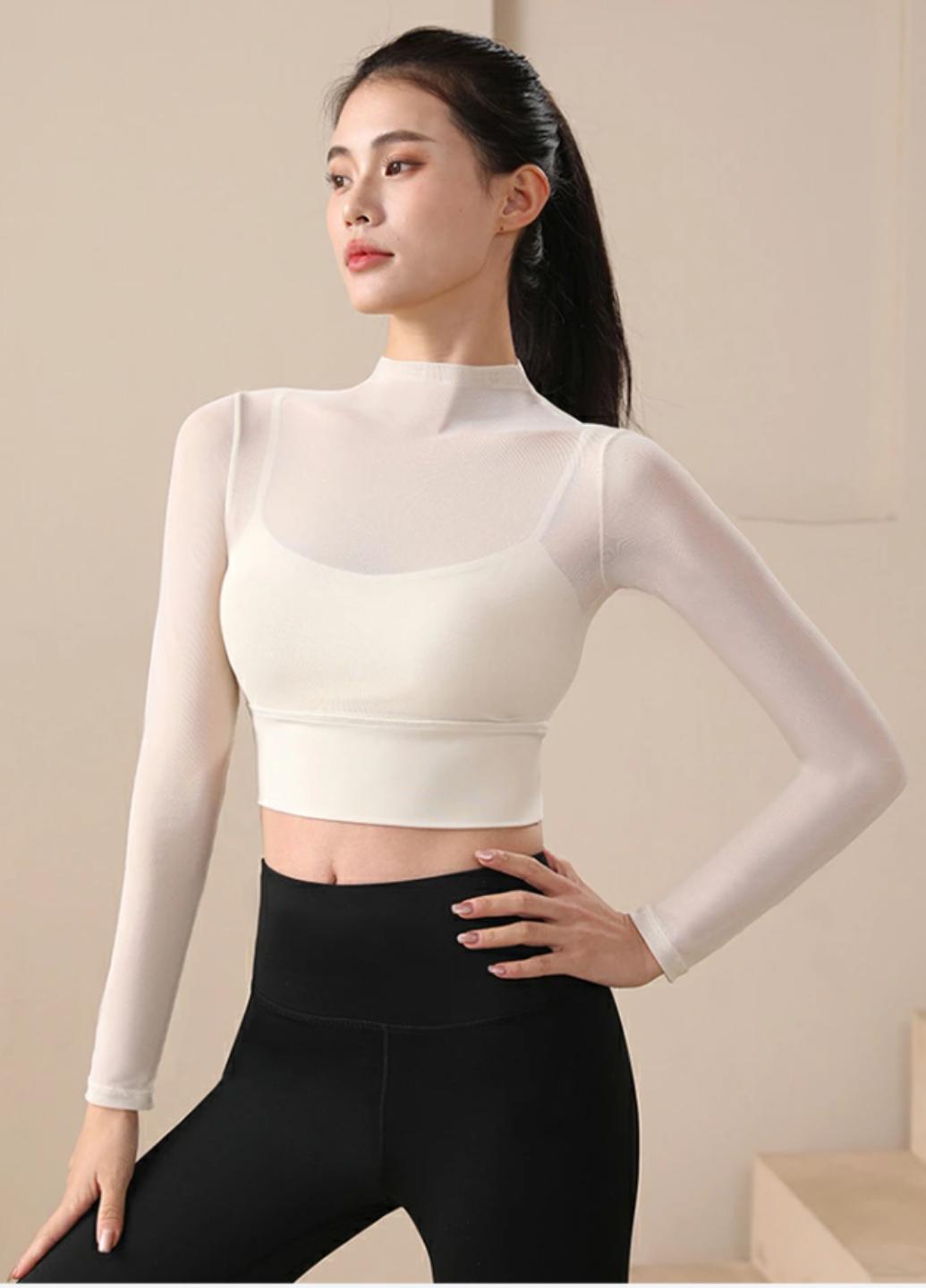 Топ женский с лонгсливом из сеточки Good Comfort S Кремовой (1849-42-01) - фото 2 Топ женский с лонгсливом из сеточки Good Comfort S Кремовой (1849-42-01) - фото 2