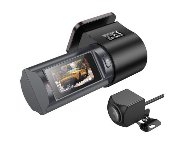 Видеорегистратор Hoco DV8 2K HD Display с камерой заднего вида Black - фото 2