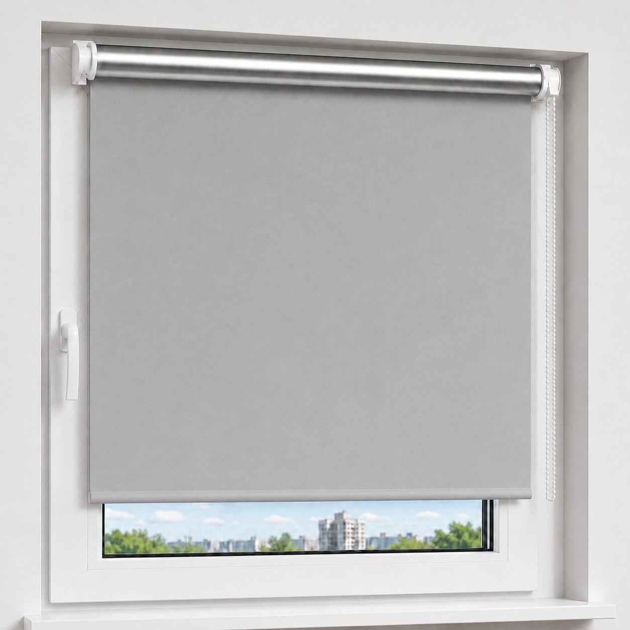 Роллеты на окна и двери термо Blackout с полным затемнением 120х160 см Светло-серый (36148090)