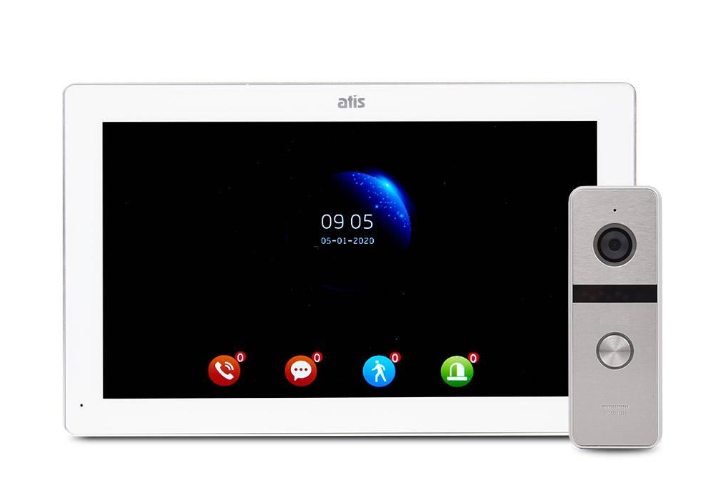 Комплект видеодомофона ATIS AD-1070FHD/T с поддержкой Tuya Smart и AT-400FHD Silver (2305265)