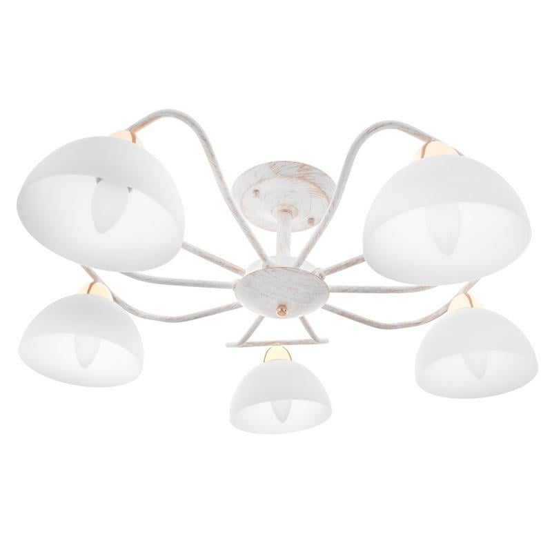 Люстра потолочная винтаж Brille LK-636S/5 E14 WH/FG на 5 плафонов