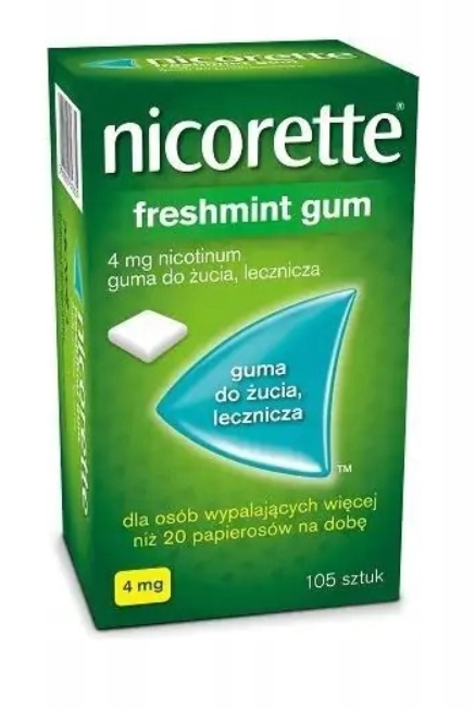 Нікотинова жувальна гумка Nicorette Freshmint з м'ятним смаком 4 mg 105 шт. (4015)