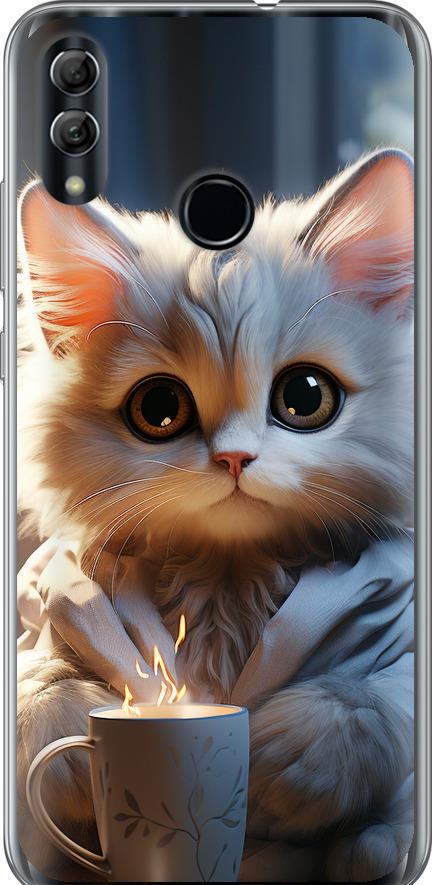 Чехол на Huawei Honor 10 Lite White cat (5646t-1618-42517) Чехол на Huawei Honor 10 Lite White cat (5646t-1618-42517)