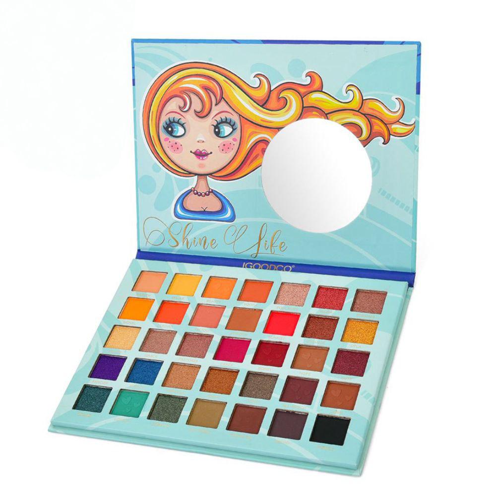 Палетка теней IG3088 35 оттенков с зеркалом в коробке