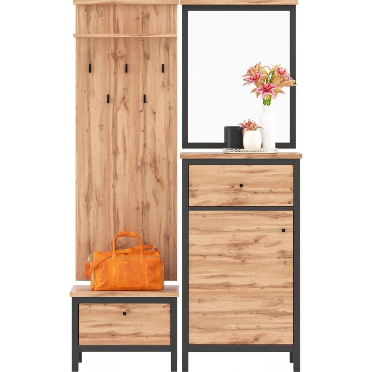 Набір меблів в передпокій Гербор Чос N9963 Дуб Тахо/Чорний (GRB-1224)