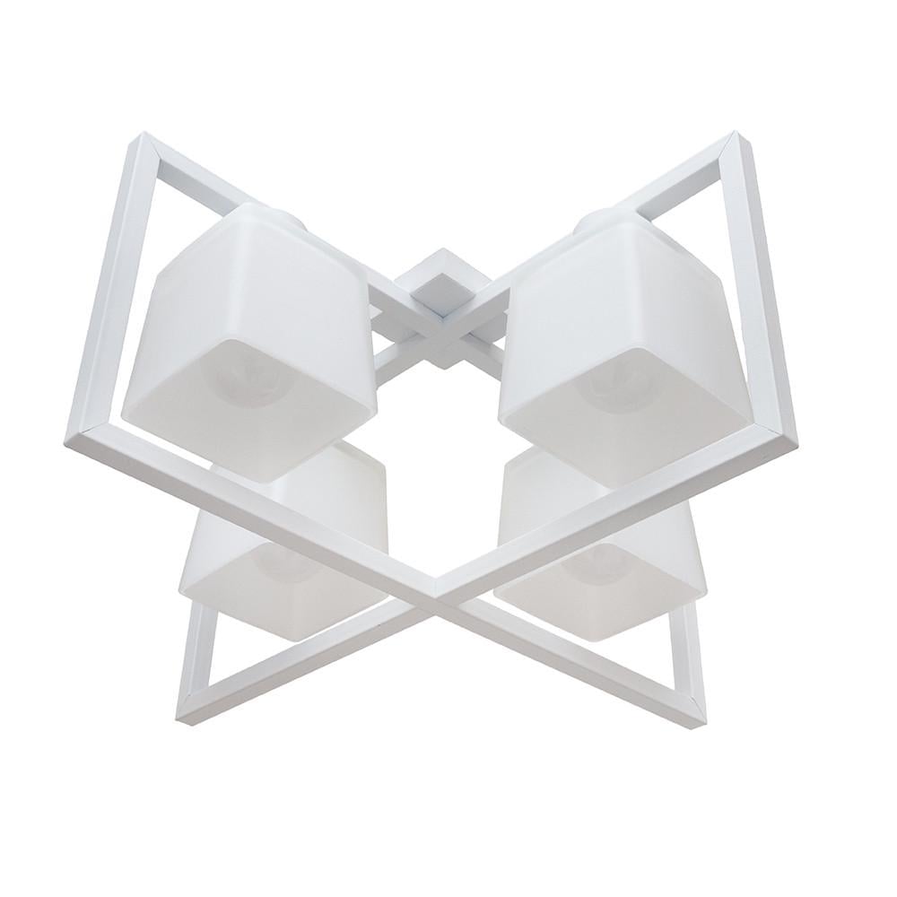 Люстра MSK ELECTRIC Boston с металлическим каркасом под четыре лампы Е27 Белый (NL 400230-4 WH)