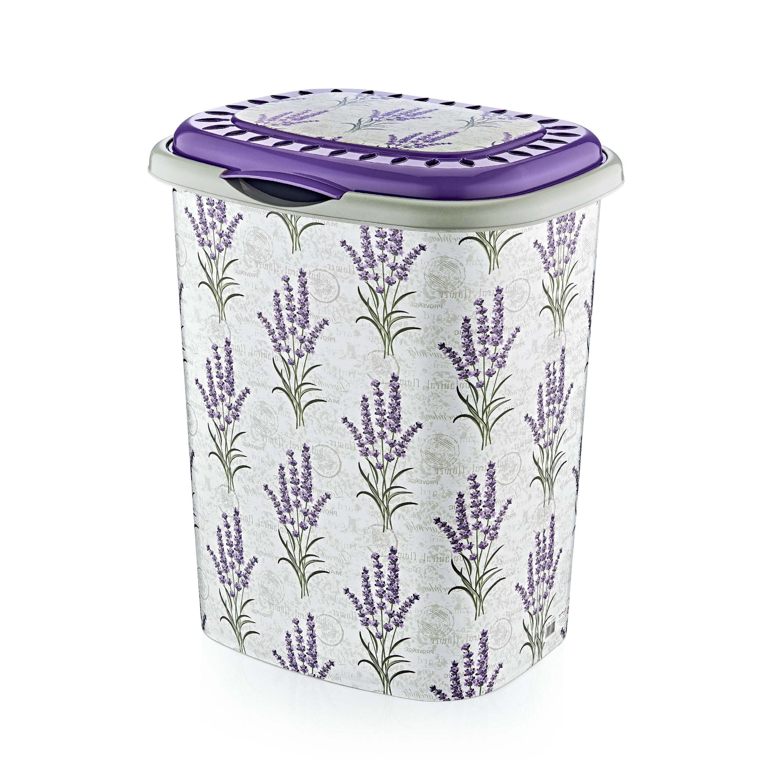 Корзина для белья Ozerplastik Лаванда с крышкой 41 л (OZER-D-0012)