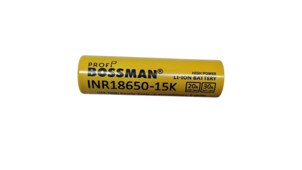 Аккумулятор високострумовий Bossman Profi Li-ion 3.7V 1500mAh INR18650-15K (23417755)