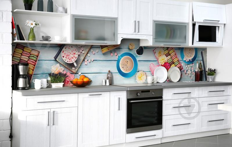 Скинали на кухню Zatarga «Цукрова веселка» 650х2500 мм вінілова 3Д наклейка кухонний фартух самоклеюча