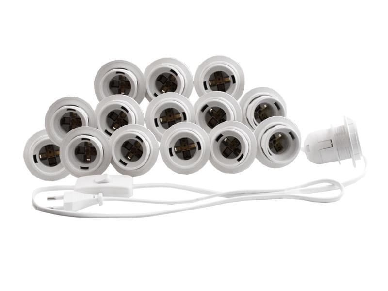 Подсветка гримировочного зеркала светодиодная LEDUA врезная с ручным выключателем 15 шт. E14 Белый (6563)