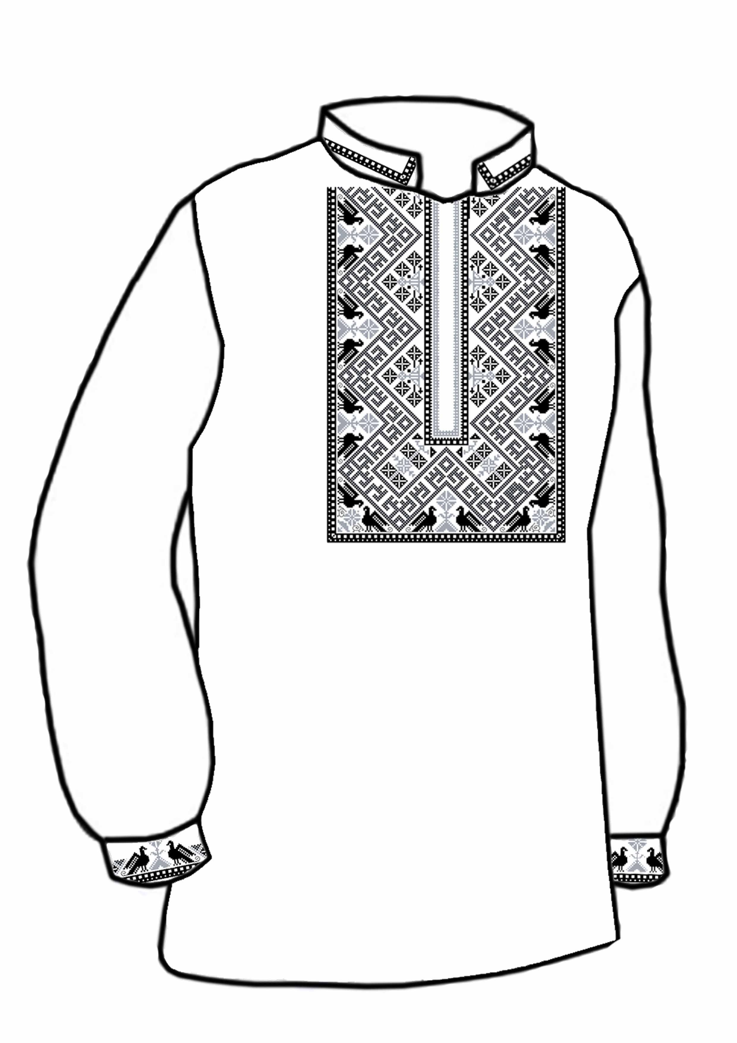 Заготовка для вишивки нитками або бісером/сорочка чоловіча не пошита СЧД-183 домоткане полотно Заготовка для вишивки нитками або бісером/сорочка чоловіча не пошита СЧД-183 домоткане полотно