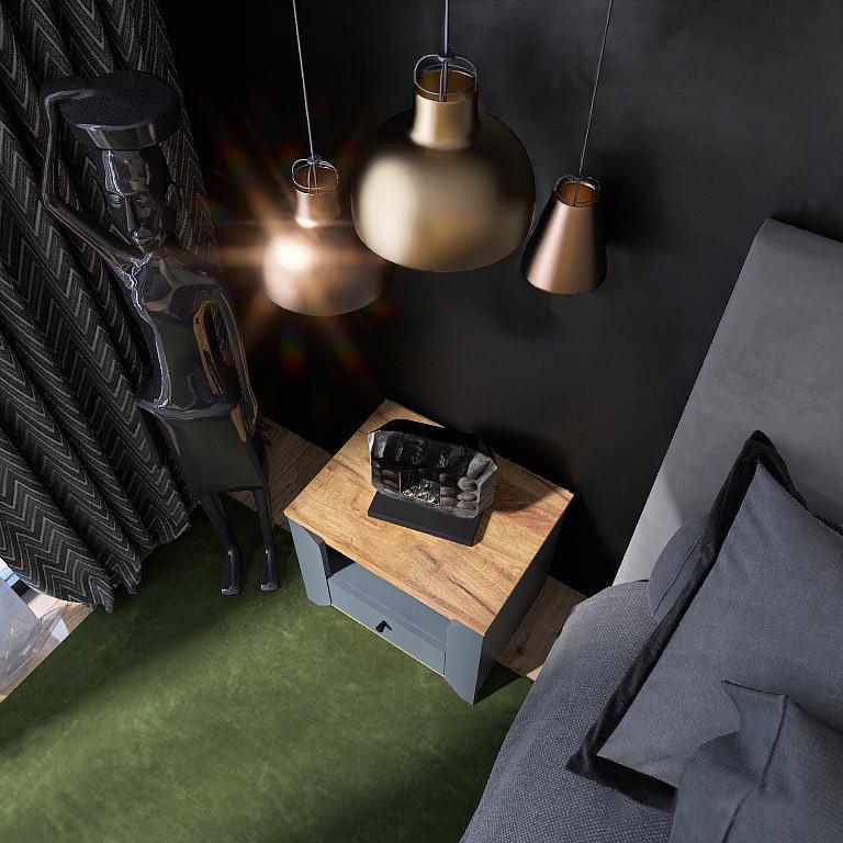 Тумба приліжкова Еверест Нордік-500 50х37,8х42 см Дуб крафт золотий/Графітовий (ЕВ20669) - фото 7 Тумба приліжкова Еверест Нордік-500 50х37,8х42 см Дуб крафт золотий/Графітовий (ЕВ20669) - фото 7