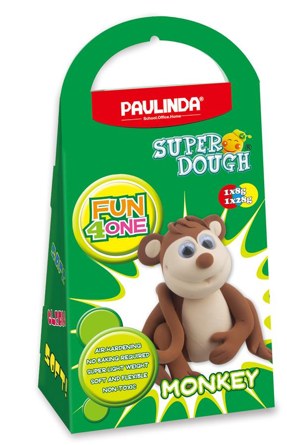 Маса для ліплення Paulinda Super Dough Fun4one з рухомими очима Мавпочка (PL-1566)