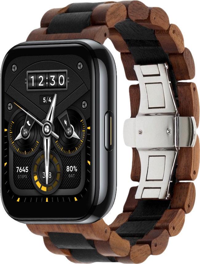 Ремешок деревянный WoodLock для Realme Watch 2/2 Pro Black Brown (37267-26) Ремешок деревянный WoodLock для Realme Watch 2/2 Pro Black Brown (37267-26)