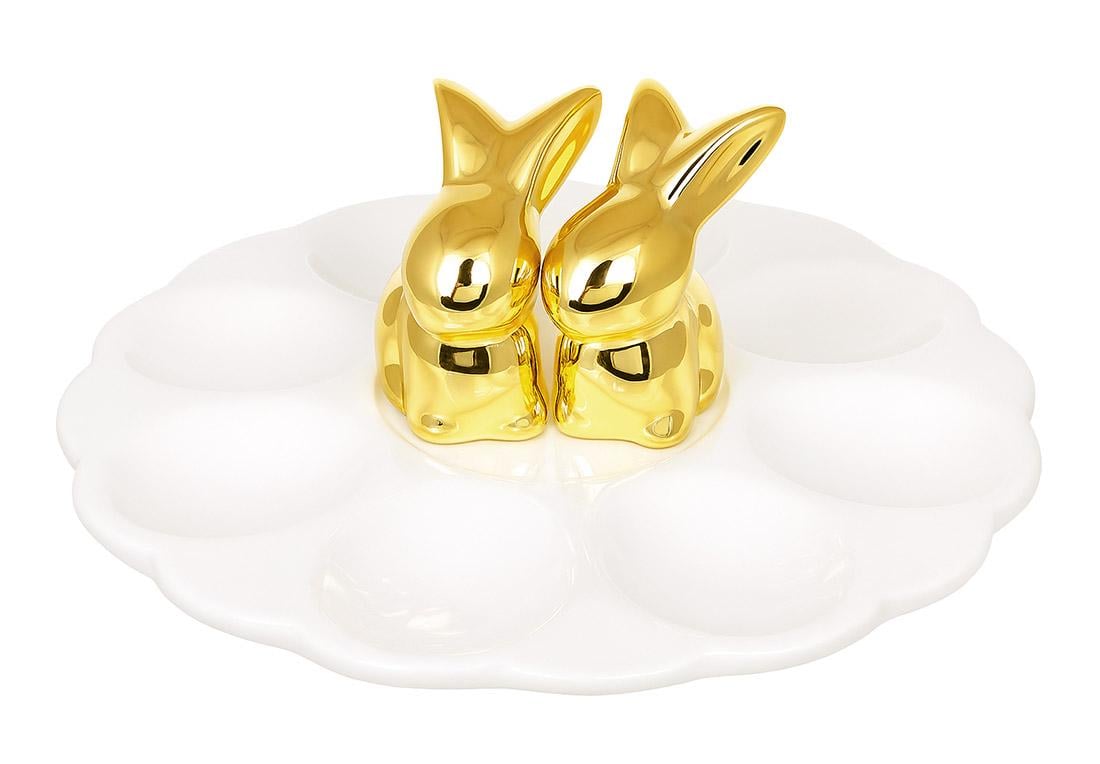 Керамічна страва для яєць 20,2x20,2x8,5 см з кроликом (304-052)