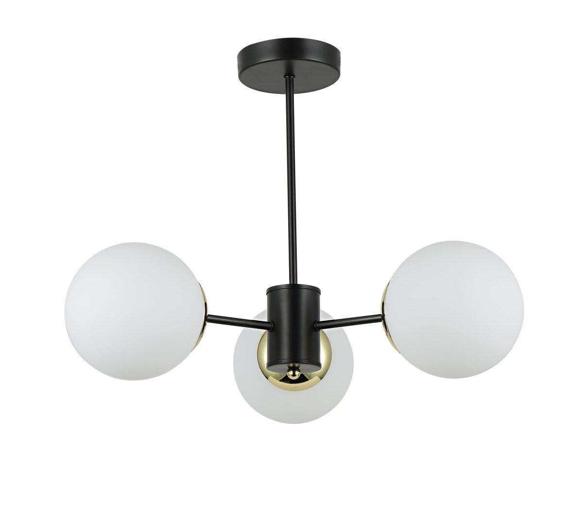 Люстра молекула потолочная Light House SRS-20769/3 плафоны белые Черный/Золотой