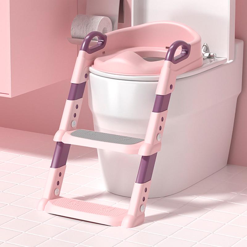 Сидение на унитаз детское Bestbaby BC-108 со ступенями и ручками Pink (1961987126)