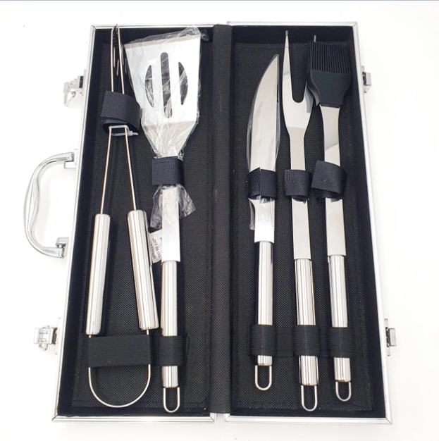 Набор для барбекю BBQ Tools Set AL 5 в алюминиевом кейсе 37х13х7 см - фото 3