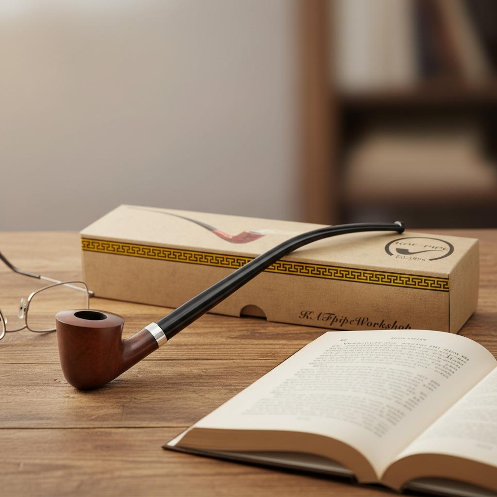 Трубка для паління Церковний староста KAF218 з довгим акриловим мундштуком із дерева груші 24 см