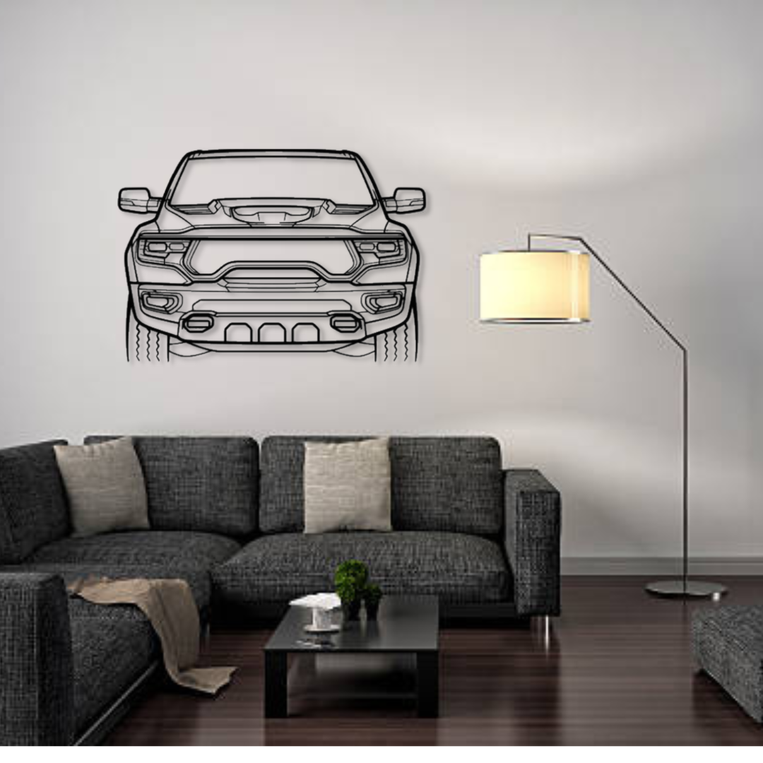 Декор на стену авто Dodge RAM TRX 2021 из металла 140 см (auto20)