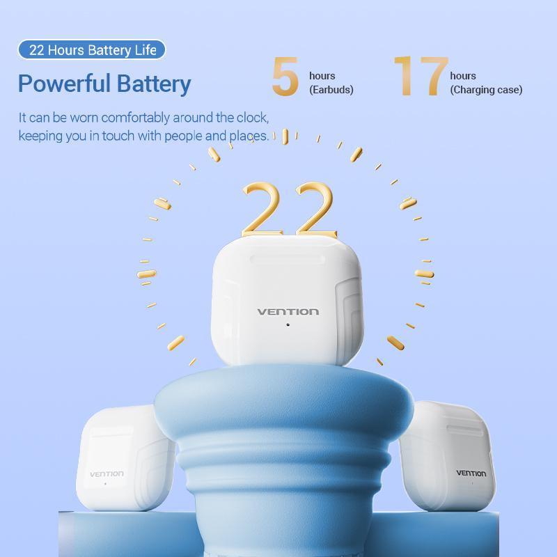 Навушники бездротові Vention Elf E05 Bluetooth 5.3 TWS шумозаглушення 22 год відтверення 13 мм AAC/SBC Hi-Fi Низька затримка Чорний (NBOB0) - фото 10