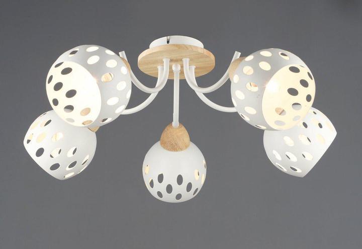 Люстра стельова Valeso на п'ять плафонів з перфораціями Е27 IP20 B N6655/5 Білий (28689592)