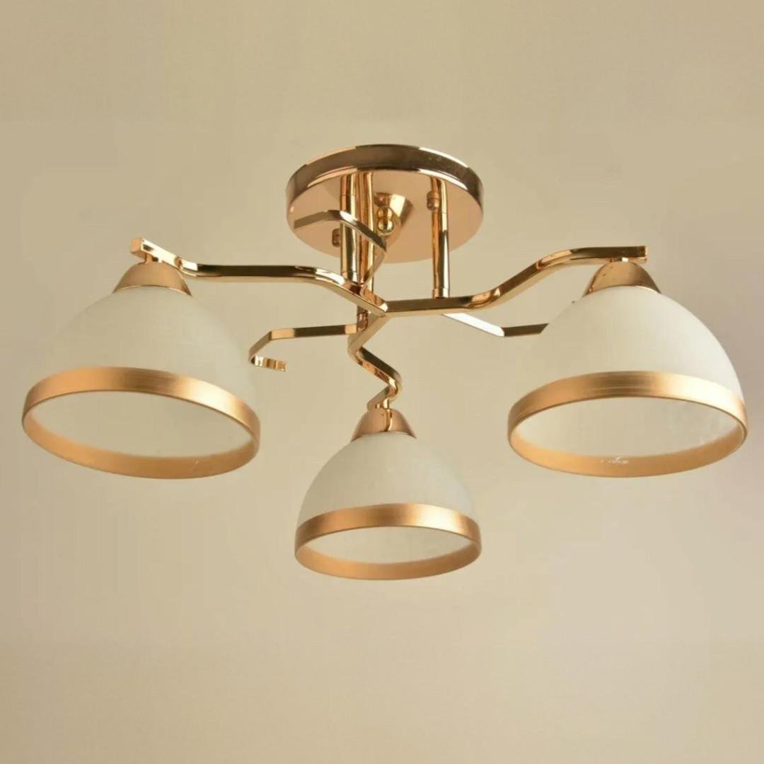 Люстра Sirius на три плафона под лампу Е27 Золотой (Л 8138/3 FG)