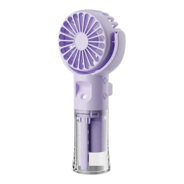Вентилятор ручний з USB-зарядкою та функцією розпилення води Фіолетовий