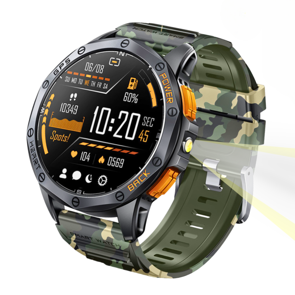 Смарт-годинник чоловічий військовий Modfit GPS сталевий корпус з компасом/функцією дзвінка та ремінцями 2 шт. Army Green (1077-GPSMax) - фото 16 Смарт-годинник чоловічий військовий Modfit GPS сталевий корпус з компасом/функцією дзвінка та ремінцями 2 шт. Army Green (1077-GPSMax) - фото 16
