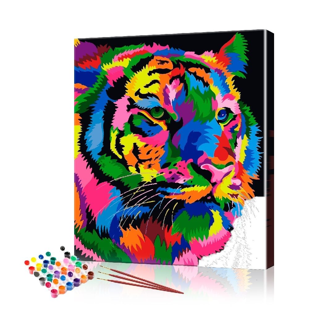Картина по номерам ArtSale Цветной тигр PBN0529 40х50 см