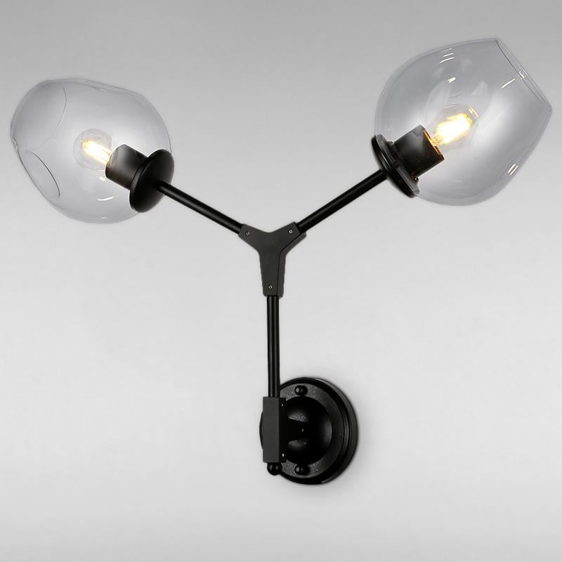 Настенный светильник LS-18121-2 Черный/Прозрачный