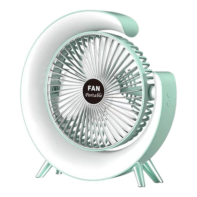 Вентилятор мини настольный аккумуляторный USB с RGB-подсветкой (5564)