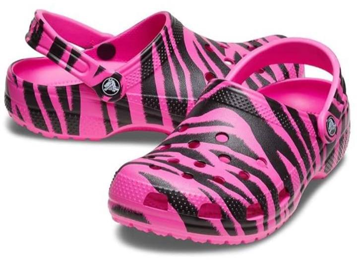 Крокси дитячі Crocs Classic Clog Animal Print Zebra Pink р. 33/34 Рожевий (25946)