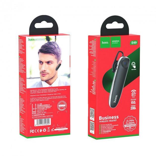 Гарнитура Hoco E49 Bluetooth Черный (12133672) - фото 3