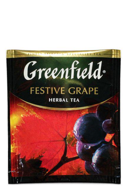 Чай травяной мелкий Greenfield Festive Grape HoReCo с ароматом винограда в пакетиках 100 шт. (709) Чай травяной мелкий Greenfield Festive Grape HoReCo с ароматом винограда в пакетиках 100 шт. (709)