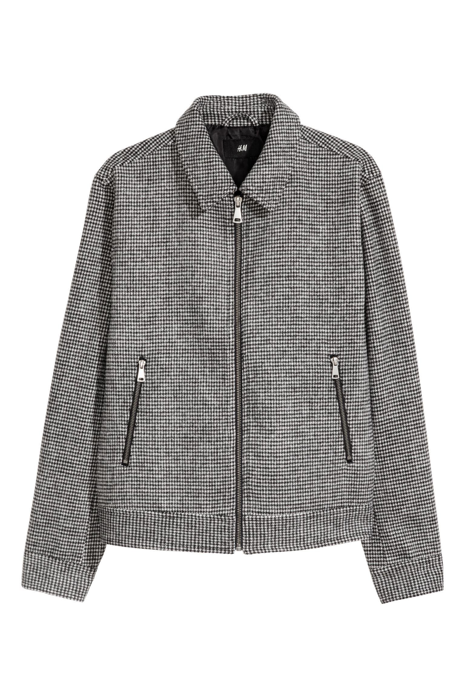 Куртка шерсть бленд M Черно-белый (5704066arl)