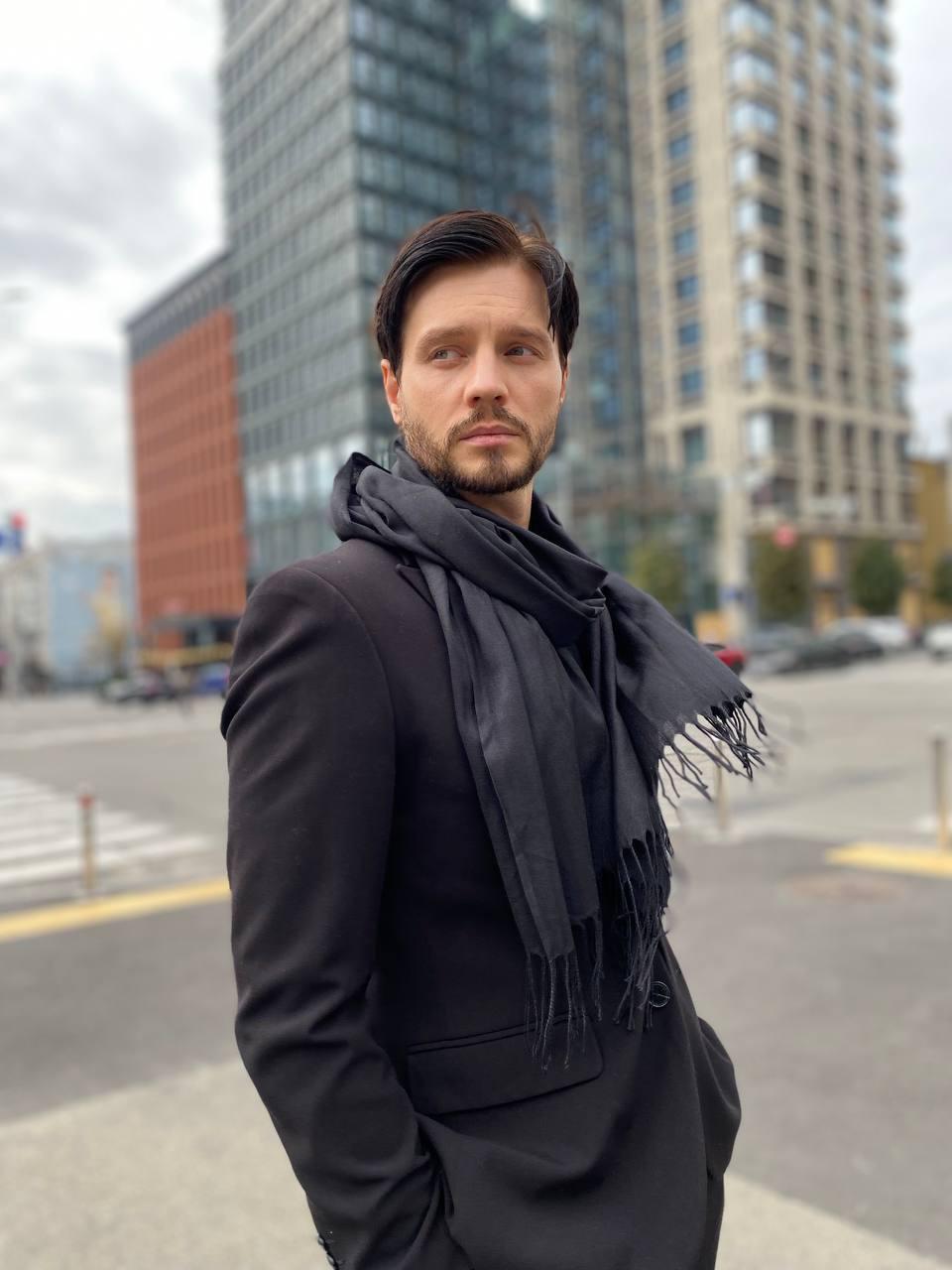 Шарф чоловічий My Scarf Мілан 180х60 см Чорний (29512457) Шарф чоловічий My Scarf Мілан 180х60 см Чорний (29512457)